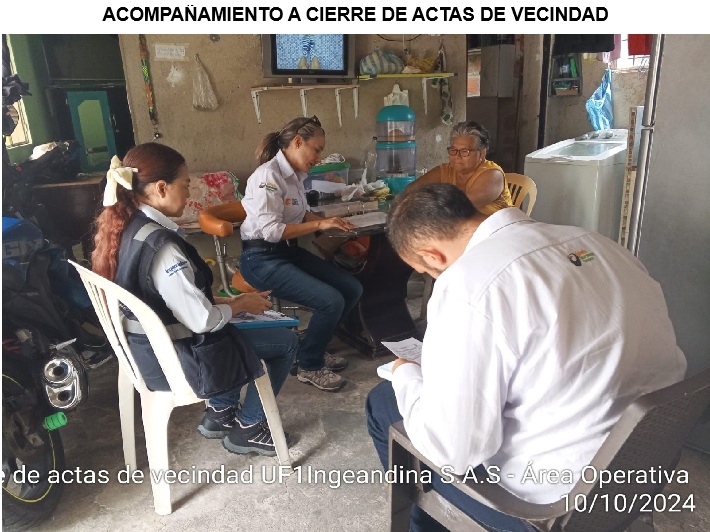 ACOMPAÑAMIENTO A CIERRE DE ACTAS DE VECINDAD